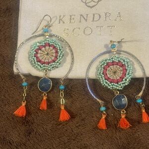 Kendra Scott Multicolor Beaded Hoop Earrings